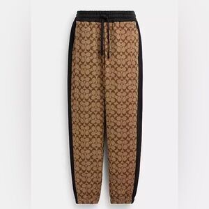 NWT Authentic Coach Brown Signature Monogram Joggers Black Brown $298 pants